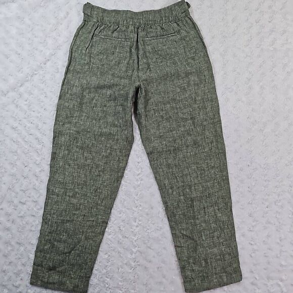 Athleta Beachy Voyager Linen Pants Aspen Olive Green Womens Size 4 Coastal Comfy - Picture 6 of 7